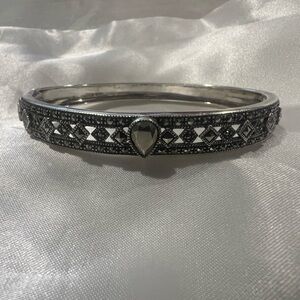 Judith Jack Sterling Silver with Marcasite Bangle Bracelet